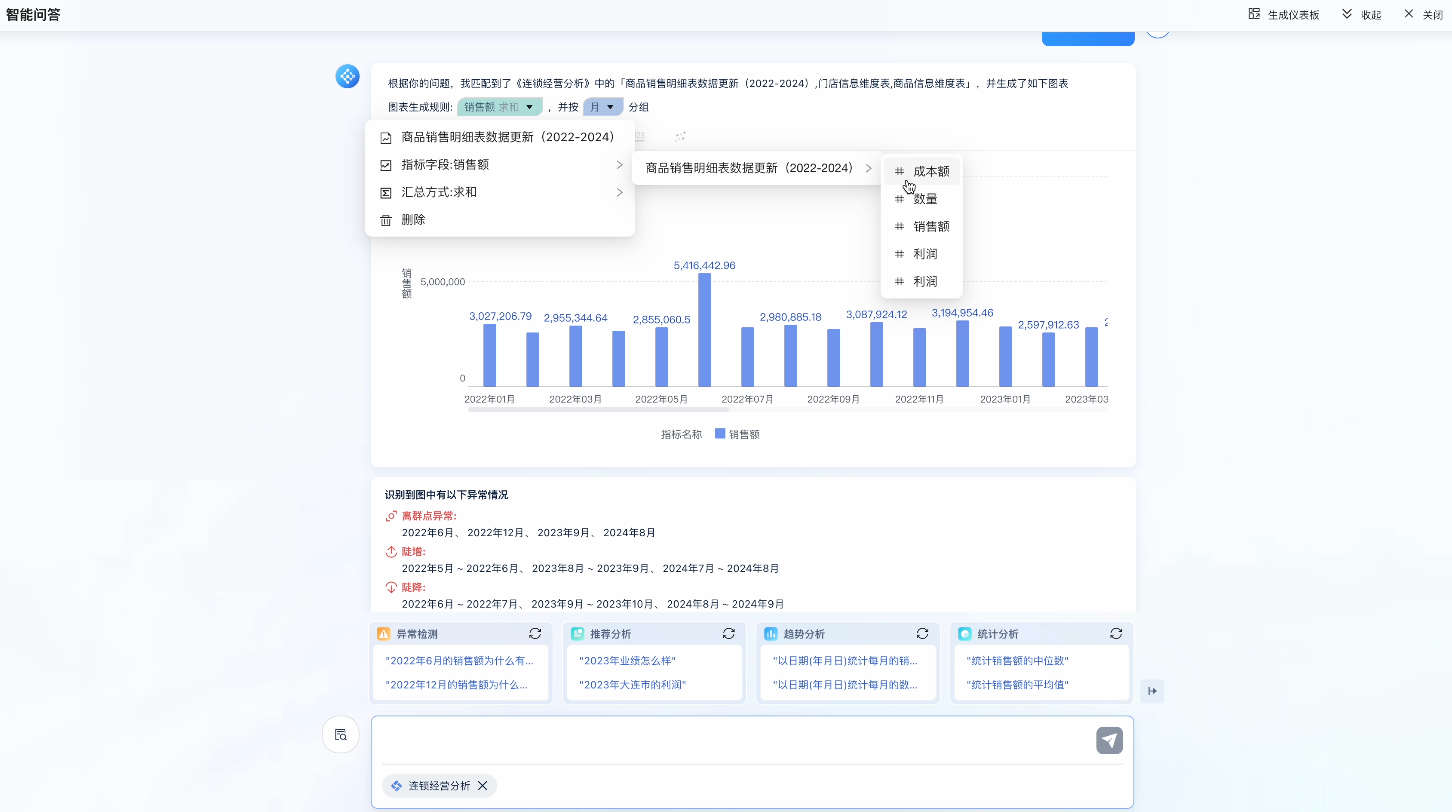 FineChatBI 可以实现意图解析与调整
